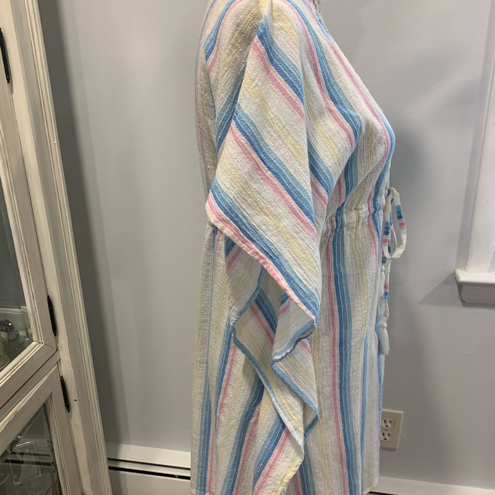 Jessica Simpson Blue and Pink Tie Front Swim Coverup - Picture 5 of 13